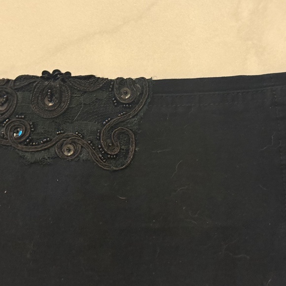 NWOT BLACK JEANS FROM VARIATIONS WITH LACE & BEADING - Picture 6 of 8